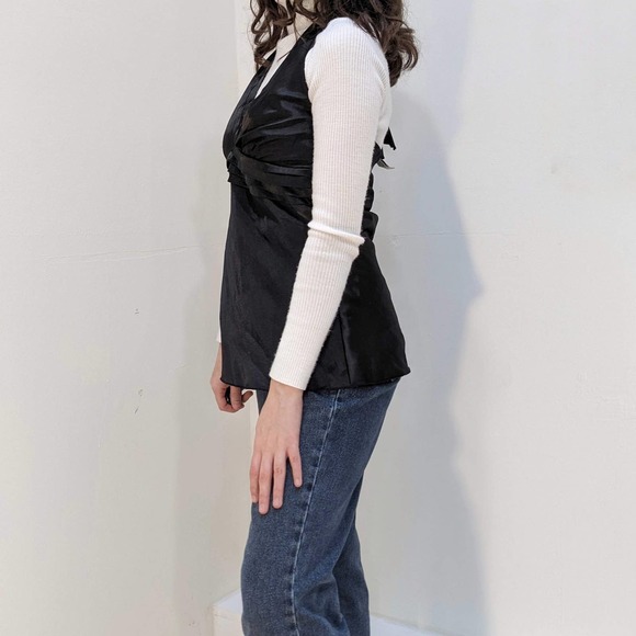 Lots of Love by Speechles Y2K Black Party Halter  Top M - Picture 2 of 5